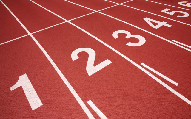 Red track white lines girls free wallpaper - medium preview image