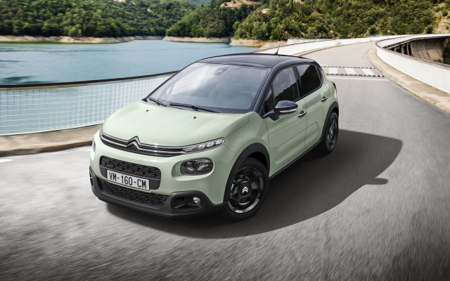 Light green citrole driving lake free wallpaper - medium preview image
