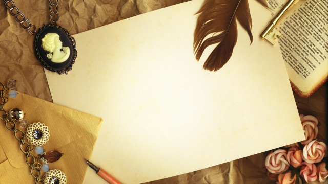Paper feather necklace book clock free wallpaper - medium preview image