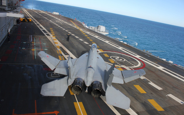 Fighter jet ship ocean helicopter #2 free wallpaper - medium preview image