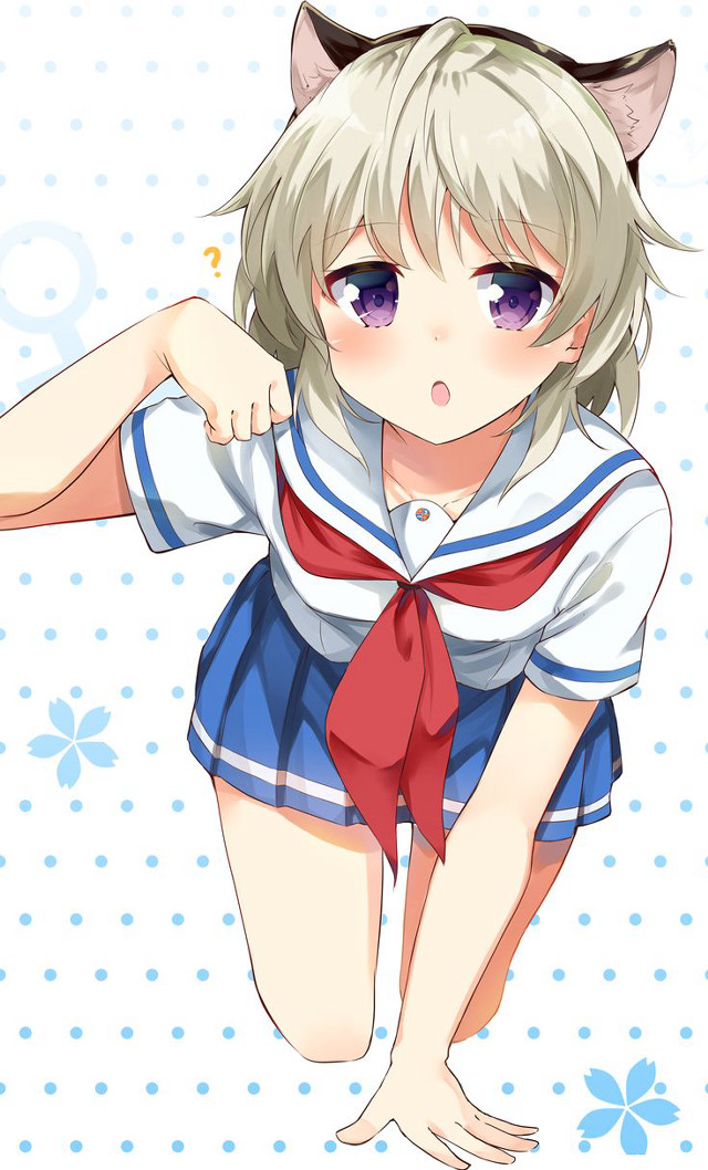 Anime girl cat ears sailor free wallpaper - medium preview image