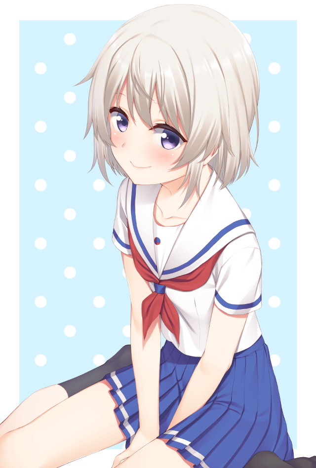 Girl sailor outfit sitting ground free wallpaper - medium preview image