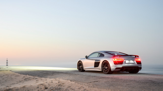 Car ocean lighthouse sunset vroom free wallpaper - medium preview image