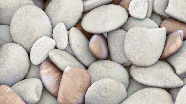 Rocks tabletop white background photorealism free wallpaper - medium preview image