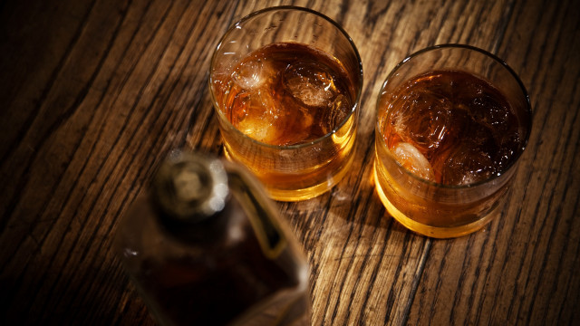 Whiskey glasses bottle stilllife wooden free wallpaper - medium preview image