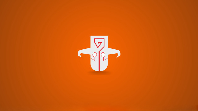 White orange logo person knife free wallpaper - medium preview image