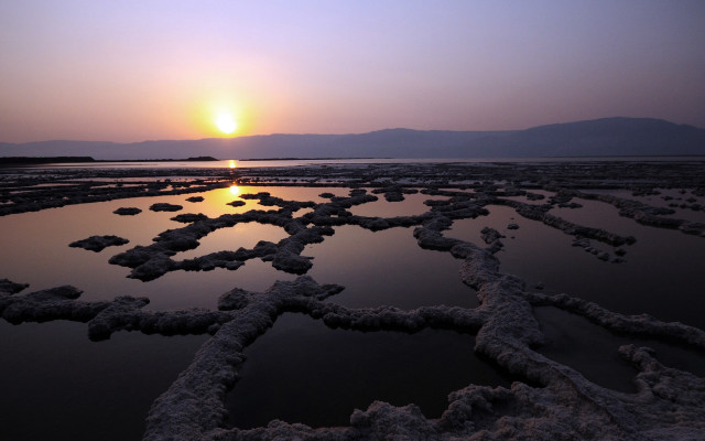 Sunset rocks star pattern water free wallpaper - medium preview image