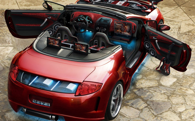 Red sports car open doors #7 free wallpaper - medium preview image