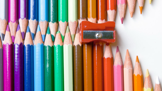Colored pencils sharpener childs drawing free wallpaper - medium preview image