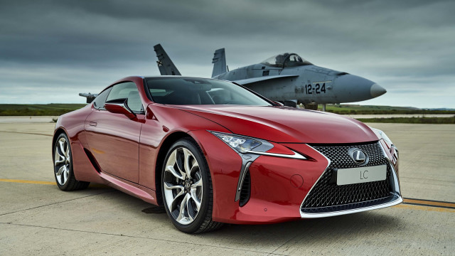 Red sports car jet fighter free wallpaper - medium preview image
