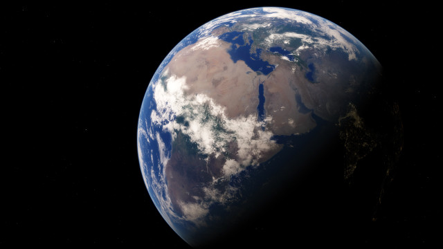 Earth space stars aurora moon free wallpaper - medium preview image