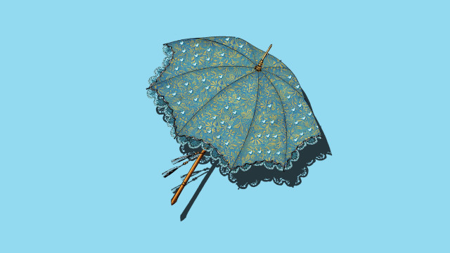 Blue lace umbrella flying sky free wallpaper - medium preview image