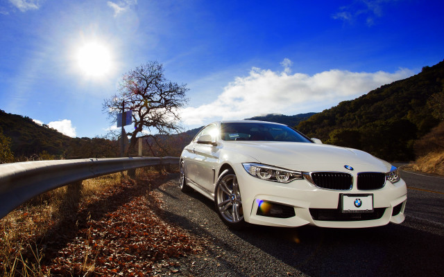 White car road tree hill #2 free wallpaper - medium preview image