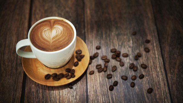 Coffee heart coffee beans wooden free wallpaper - medium preview image