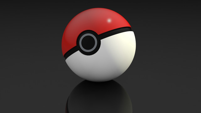 Poke ball black surface reflection free wallpaper - medium preview image