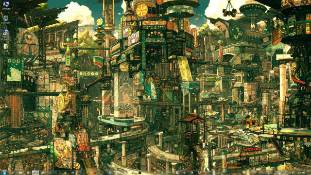 Futuristic city tall buildings traffic #3 free wallpaper - medium preview image