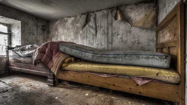 Bed mattress room peeling paint free wallpaper - medium preview image