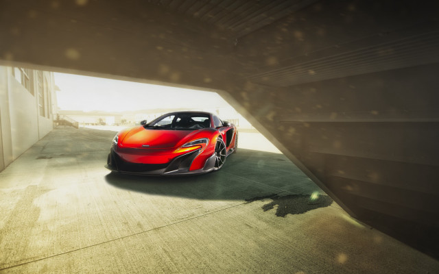 Red sports car tunnel sky free wallpaper - medium preview image