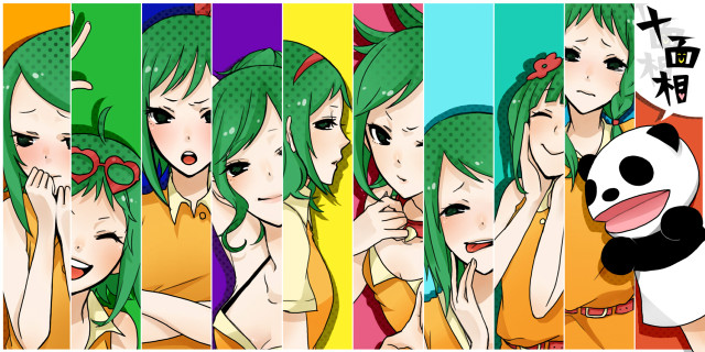 Anime girls panda bear background free wallpaper for desktop - medium preview image