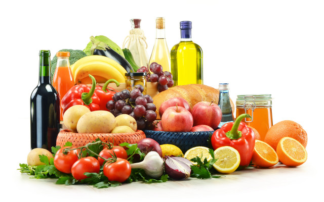 Fruit vegetable basket wine juice free wallpaper - medium preview image