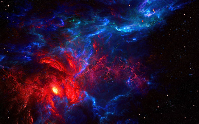 Colorful space stars red blue free wallpaper - medium preview image