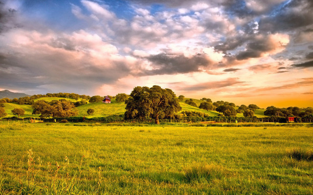 Field house cloudy sky dusk free wallpaper - medium preview image
