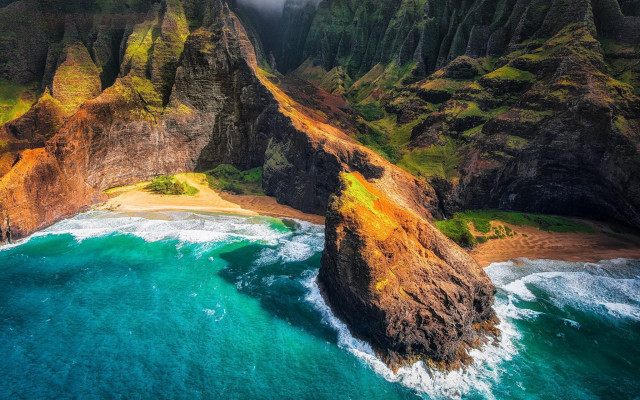 Cliff beach water island nature free wallpaper - medium preview image