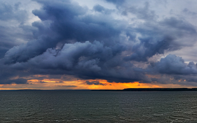 Boat water sunset cloudy sky #3 free wallpaper - medium preview image