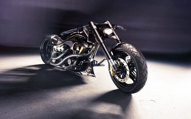 Motorcycle dark room light shining free wallpaper - medium preview image