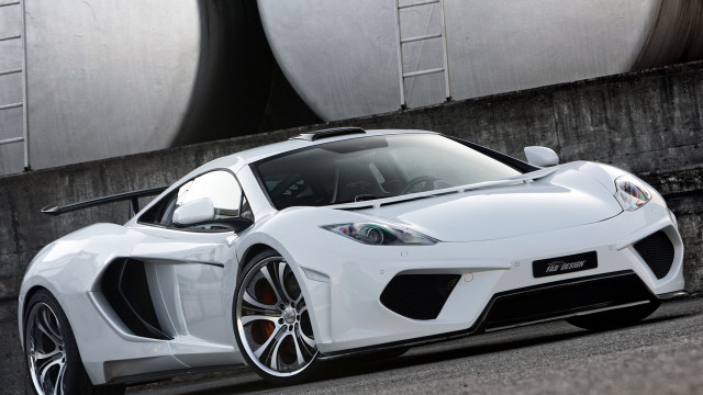 White sports car tunnel pipe free wallpaper - medium preview image