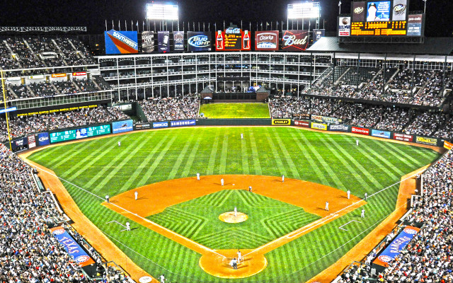 Baseball stadium night crowd game free wallpaper - medium preview image