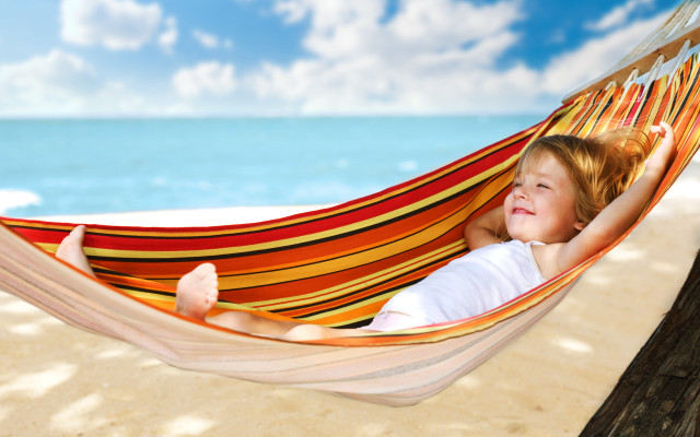 Hammock beach girl summer ocean free wallpaper - medium preview image