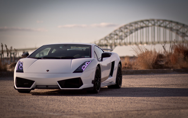 White sports car parking lot #3 free wallpaper - medium preview image