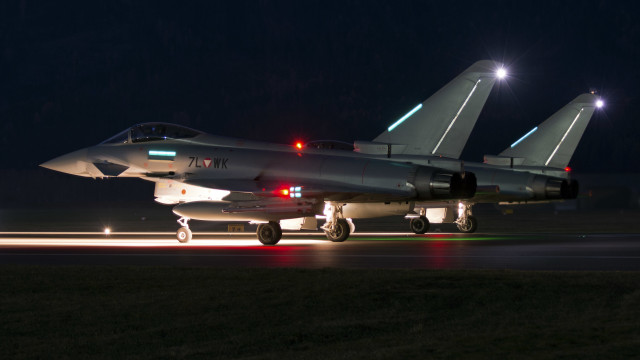 Jet plane runway night lights free wallpaper - medium preview image