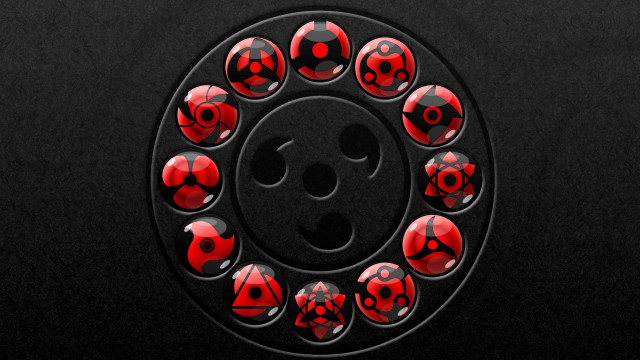 Black red circle smiley pincushion free wallpaper - medium preview image