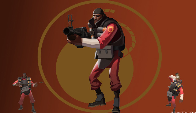 Man red uniform gun camera free wallpaper - medium preview image