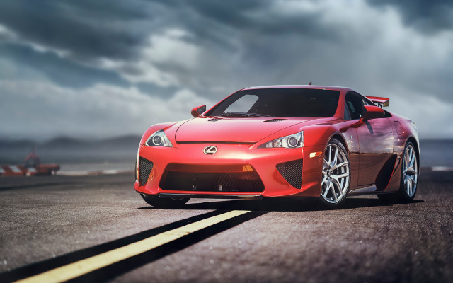 Red sports car cloudy sky #18 free wallpaper - medium preview image