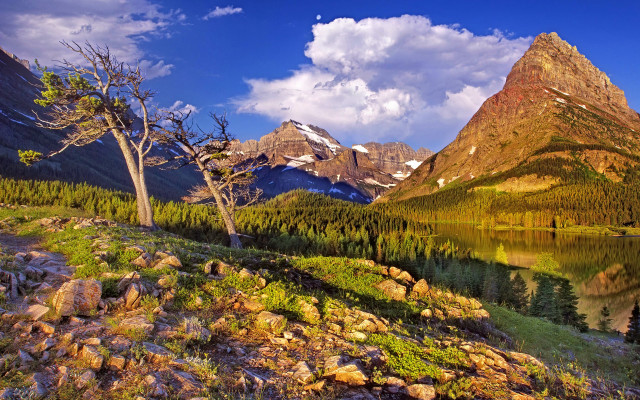 Mountain lake forest sunset autumn #2 free wallpaper - medium preview image