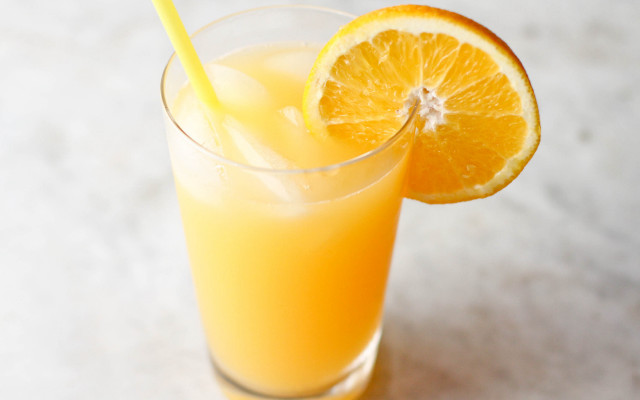 Orange juice glass straw orange free wallpaper - medium preview image