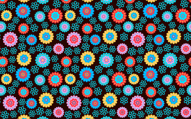 Colorful floral jigsaw pattern blush free wallpaper - medium preview image
