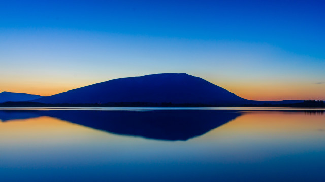 Mountain lake sky sunset symmetry free wallpaper - medium preview image