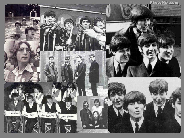 Beatles collage 1960s photos music free wallpaper - medium preview image