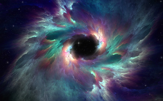 Blackhole colorful sky stars galaxy #2 free wallpaper - medium preview image