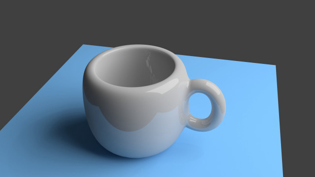 White coffee cup blue surface free wallpaper - medium preview image