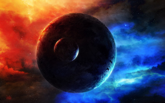 Black hole blue red space free wallpaper - medium preview image