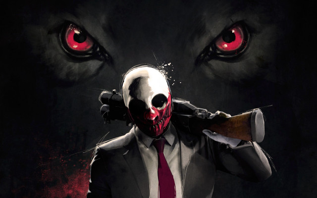 Creepy man bloody face gun free wallpaper - medium preview image