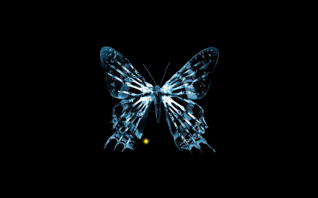 Glowing butterfly hologram biopunk mandelbrot free wallpaper - medium preview image