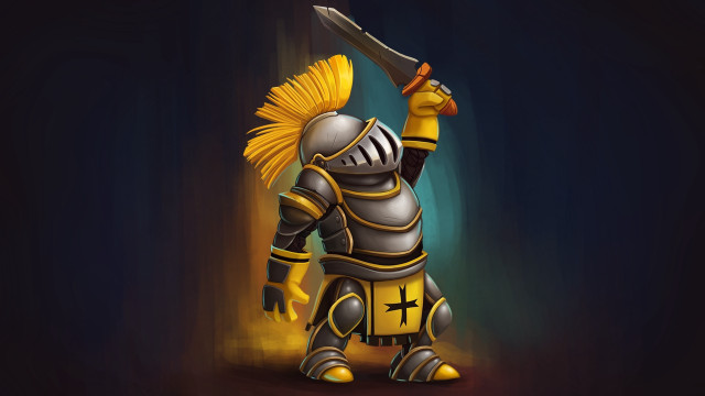 Knight yellow mohawk armor portrait free wallpaper - medium preview image