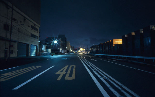 City street night 40 sign free wallpaper - medium preview image