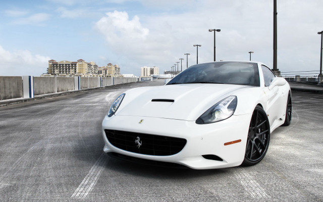 White sports car bridge street free wallpaper - medium preview image
